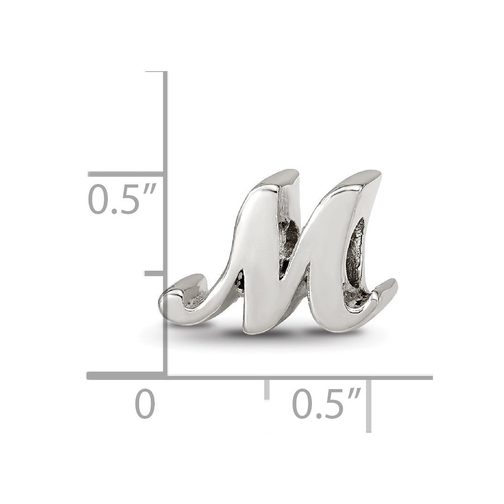 Sterling Silver Reflections Letter M Script Bead