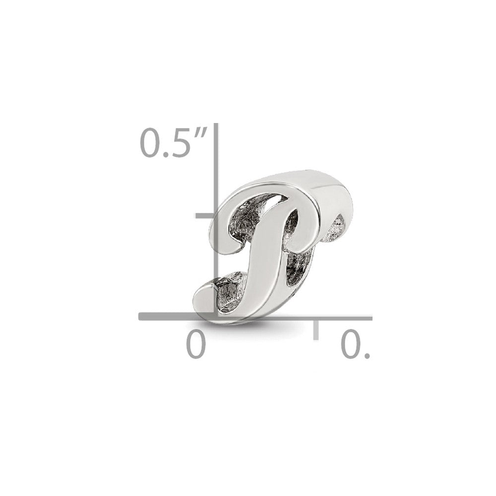 Sterling Silver Reflections Letter P Script Bead