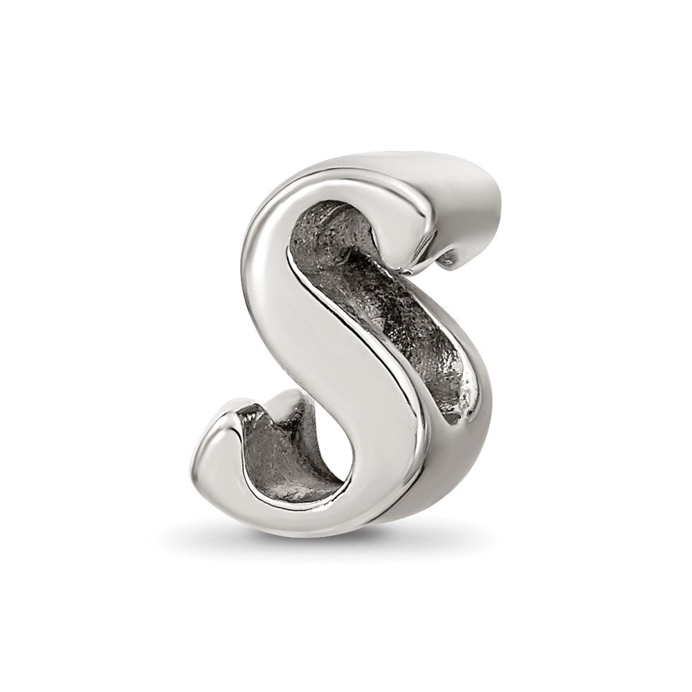 Sterling Silver Reflections Letter S Script Bead