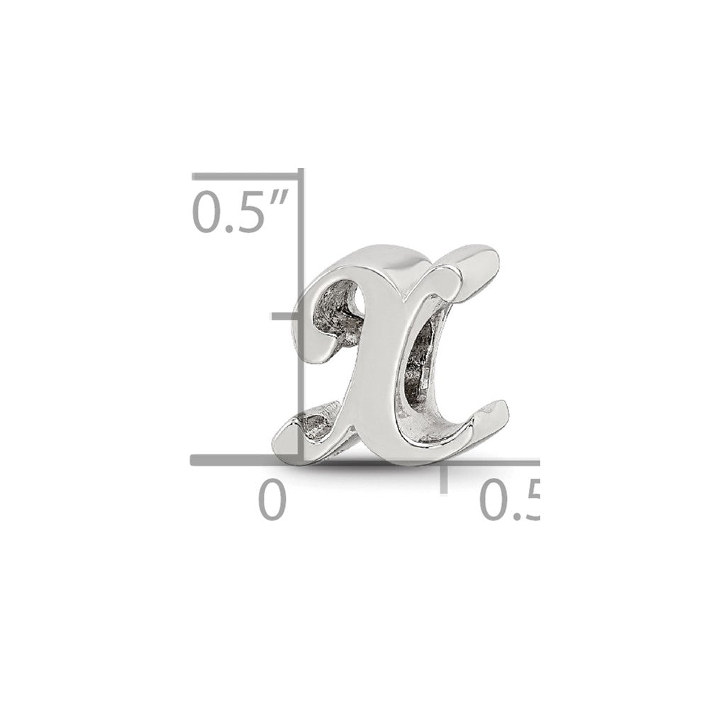 Sterling Silver Reflections Letter X Script Bead