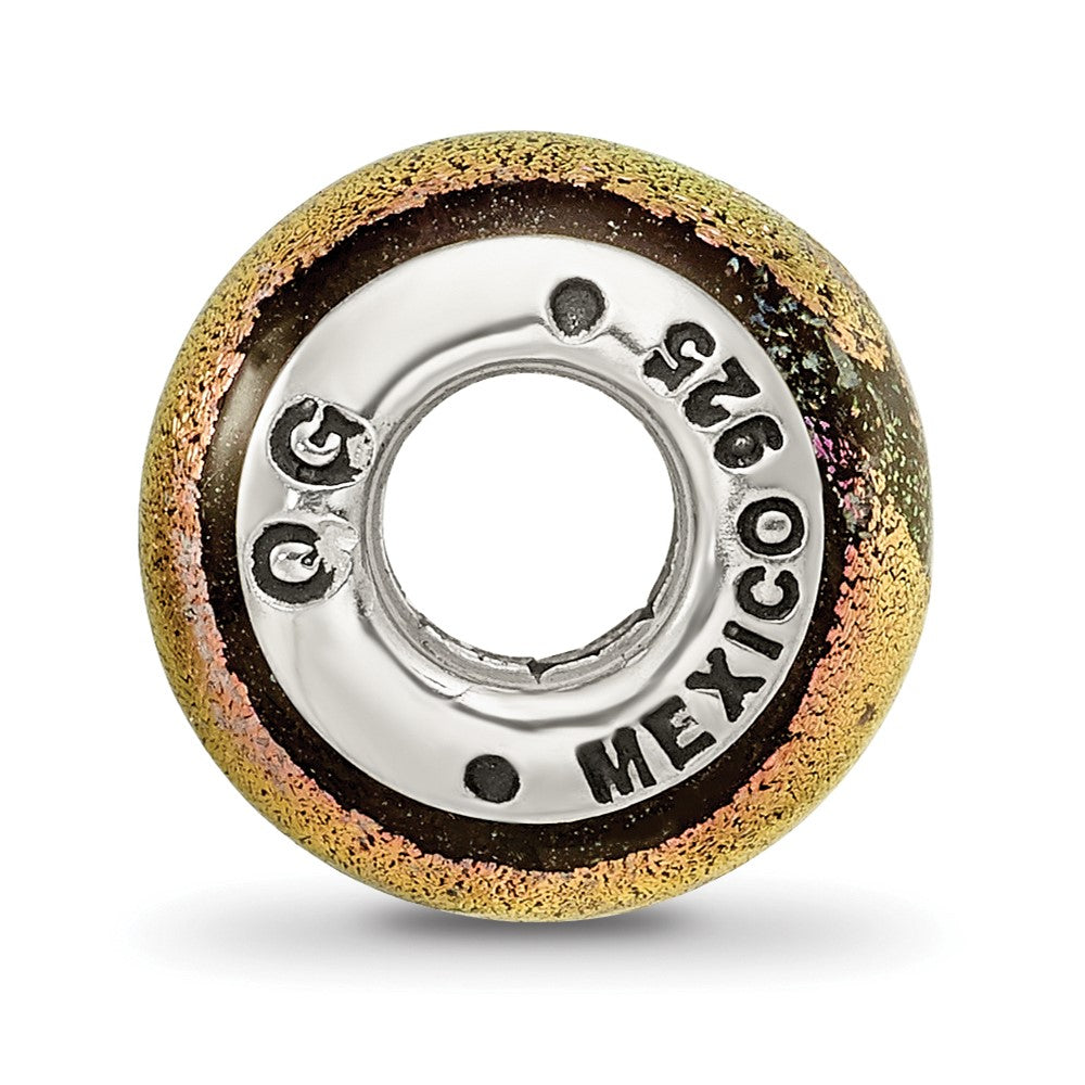 Sterling Silver Reflections Pink Dichroic Glass Bead