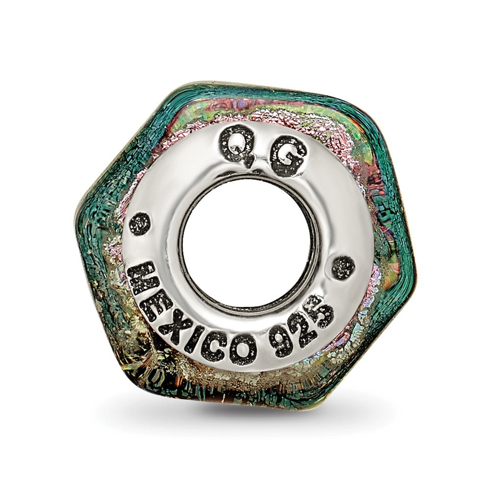 Sterling Silver Reflections Purple/Pink/Green Dichroic Glass Bead