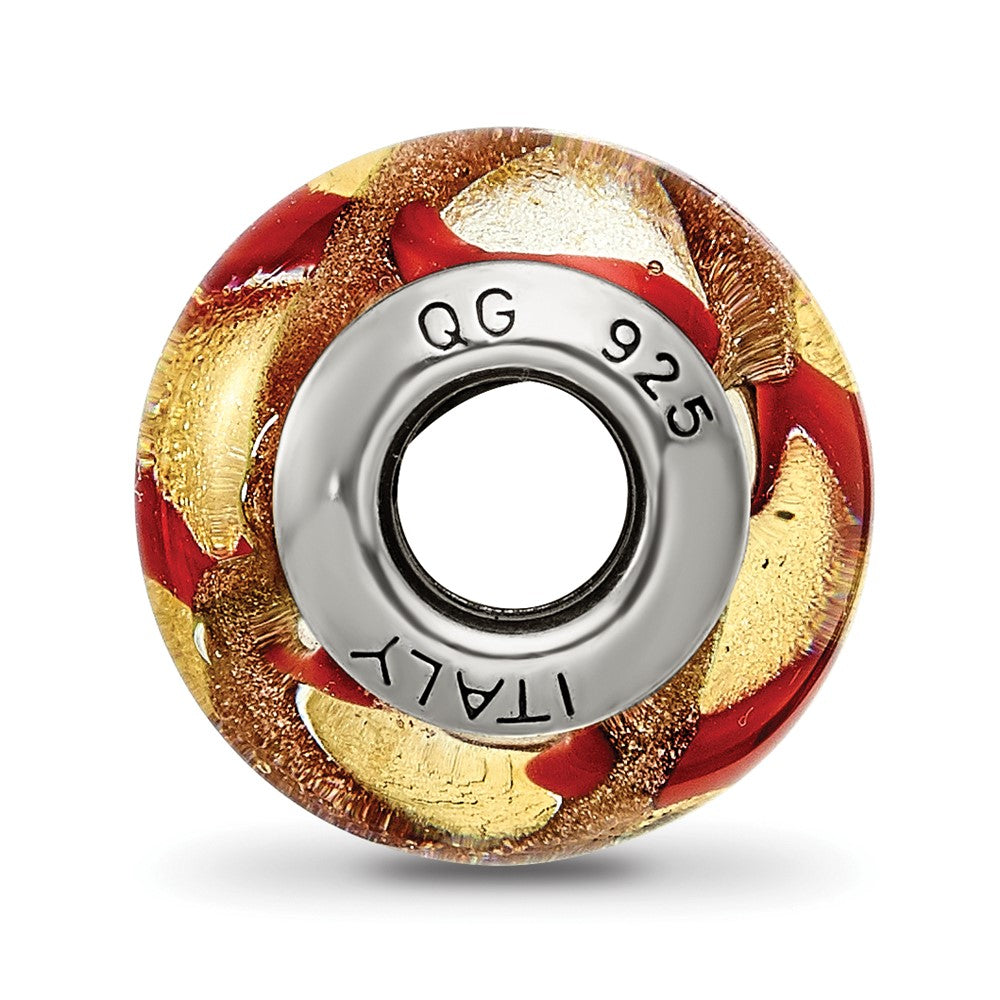 Sterling Silver Reflections Yellow/Gold/Red Italian Murano Bead