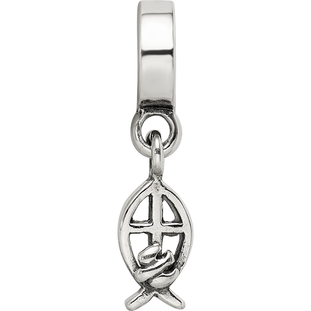 Sterling Silver Reflections Ichthus Dangle Bead