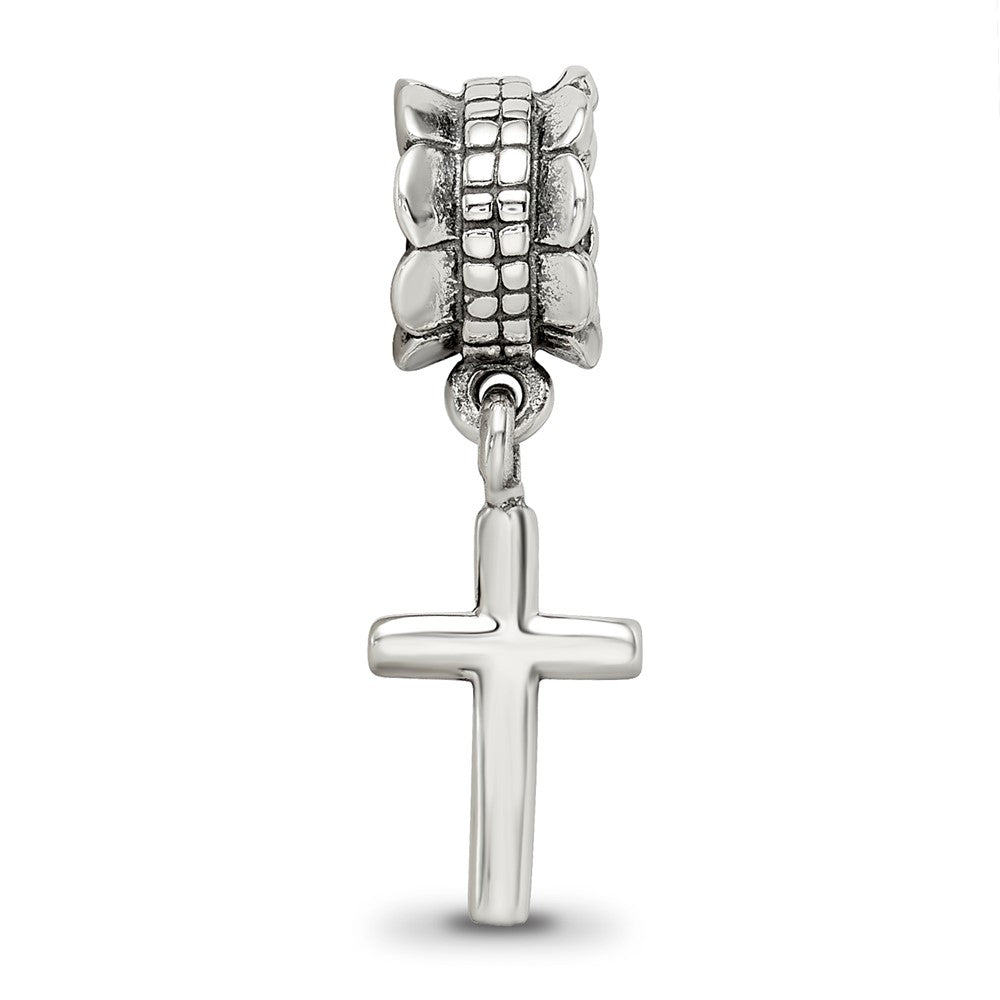 Sterling Silver Reflections Plain Cross Dangle Bead