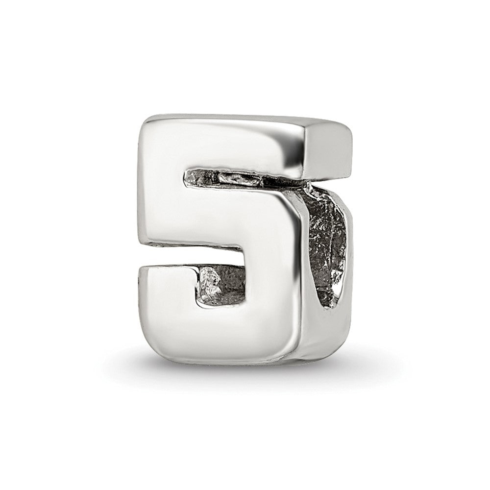 Sterling Silver Reflections Numeral 5 Bead