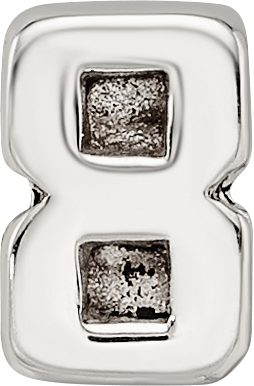 Sterling Silver Reflections Kids Number 8 Bead Size: 6.36MM X 5.45MM