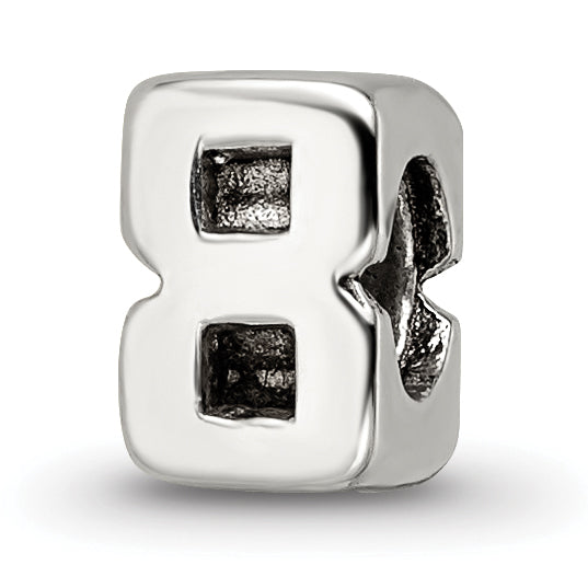 Sterling Silver Reflections Kids Number 8 Bead Size: 6.36MM X 5.45MM