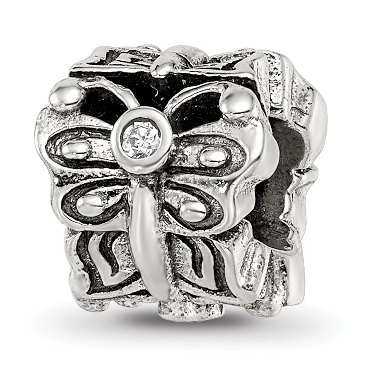 Sterling Silver Reflections Butterfly w/CZ Bali Bead Size: 8.18MM X 8.18MM