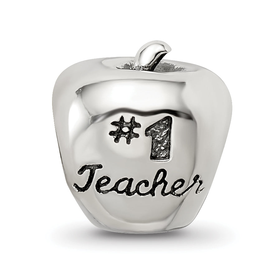 Sterling Silver Reflections #1 Teacher on Apple Bead Size: 10MM X 10.91MM