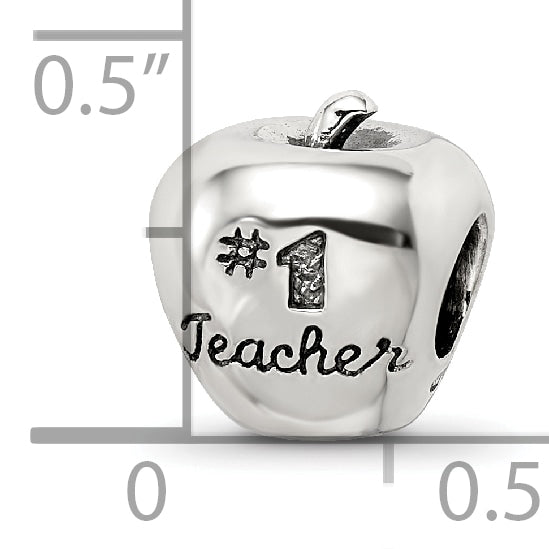 Sterling Silver Reflections #1 Teacher on Apple Bead Size: 10MM X 10.91MM
