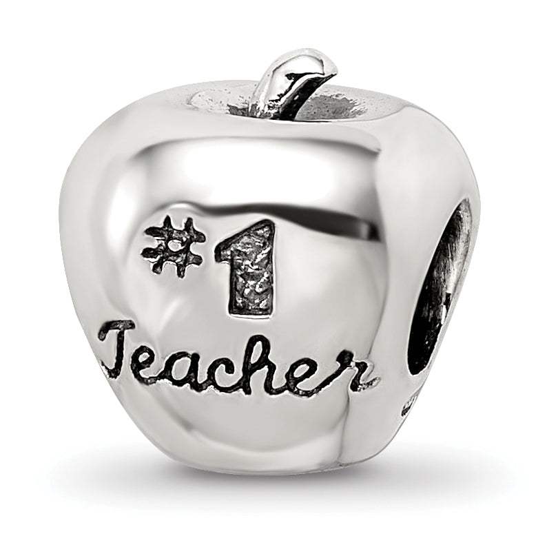 Sterling Silver Reflections #1 Teacher on Apple Bead Size: 10MM X 10.91MM