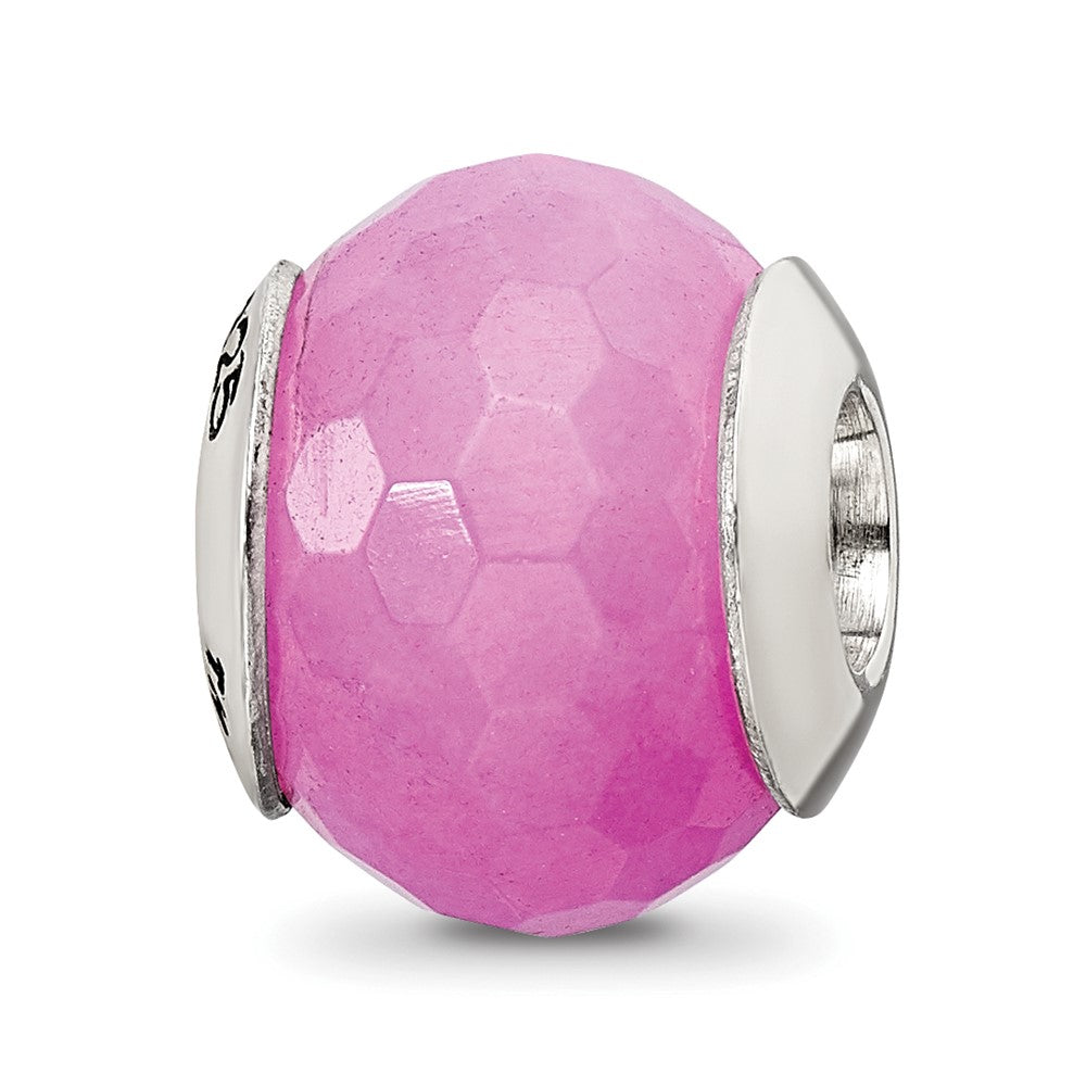 Sterling Silver Reflections Fuschia Quartz Stone Bead