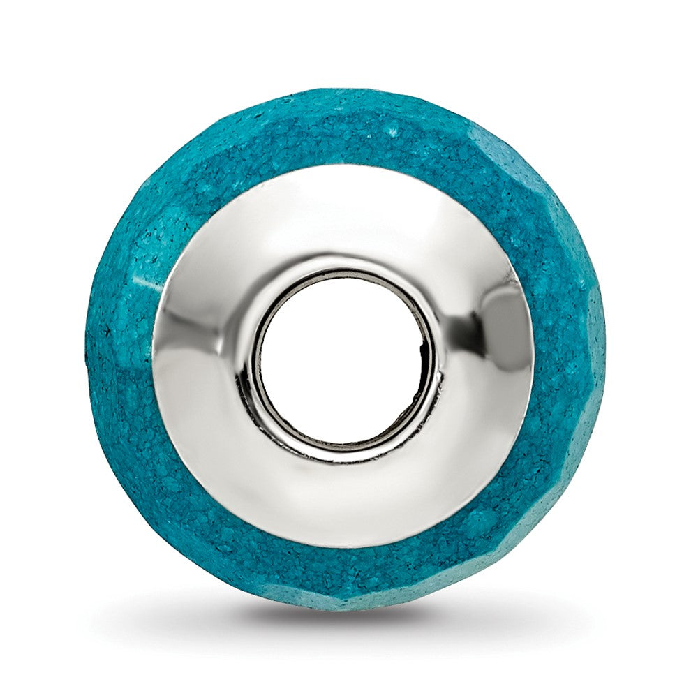 Sterling Silver Reflections Faceted Blue Quartz Stone Bead