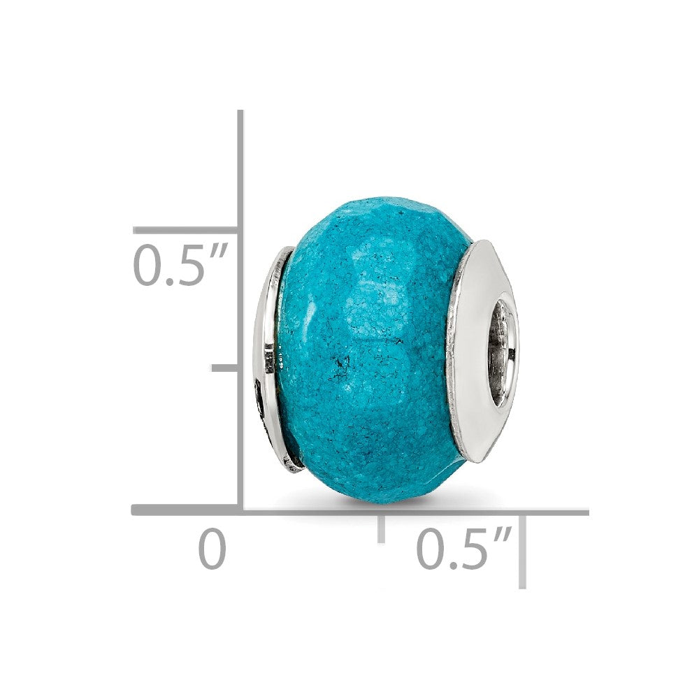 Sterling Silver Reflections Faceted Blue Quartz Stone Bead