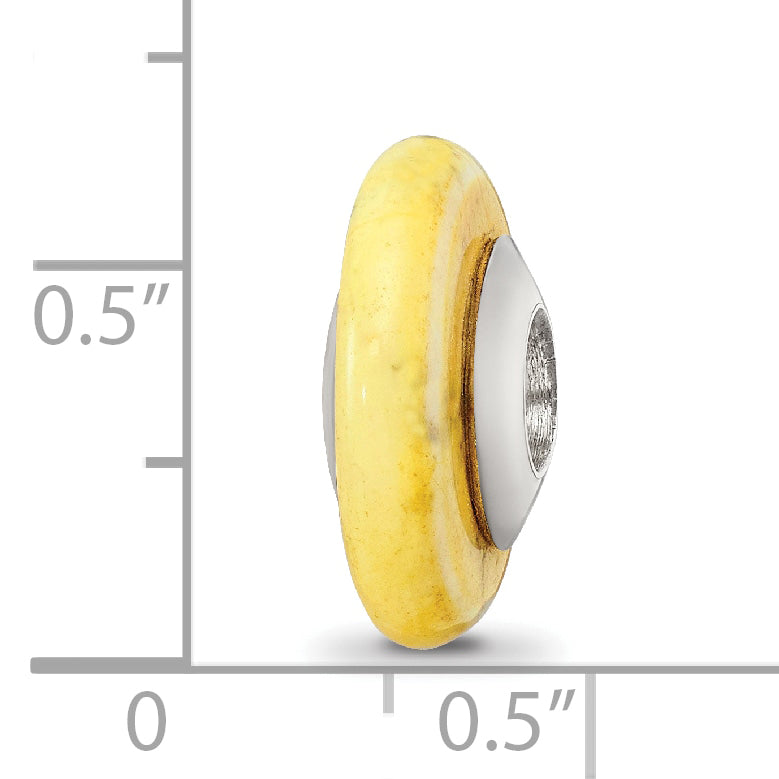 Sterling Silver Reflections Yellow Maganasite Stone Bead Size: 15.45MM X 6.36MM