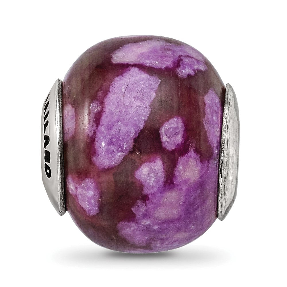 Sterling Silver Reflections Purple Magnesite Stone Bead