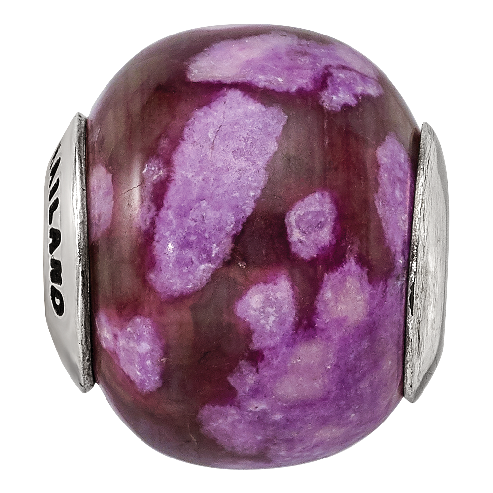 Sterling Silver Reflections Purple Magnesite Stone Bead