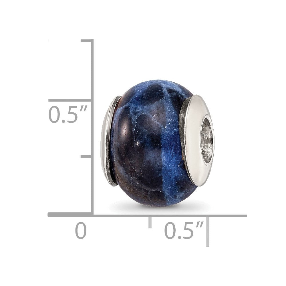Sterling Silver Reflections Sodalite Stone Bead