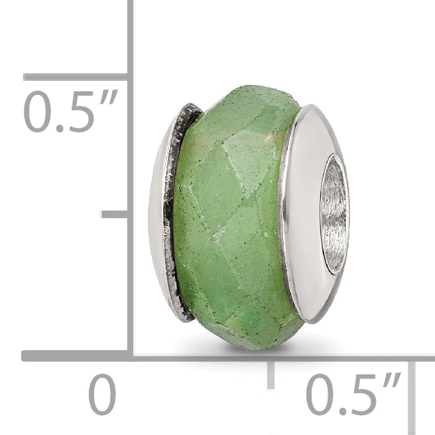 Sterling Silver Reflections Aventurine Stone Bead Size: 10.91MM X 7.27MM