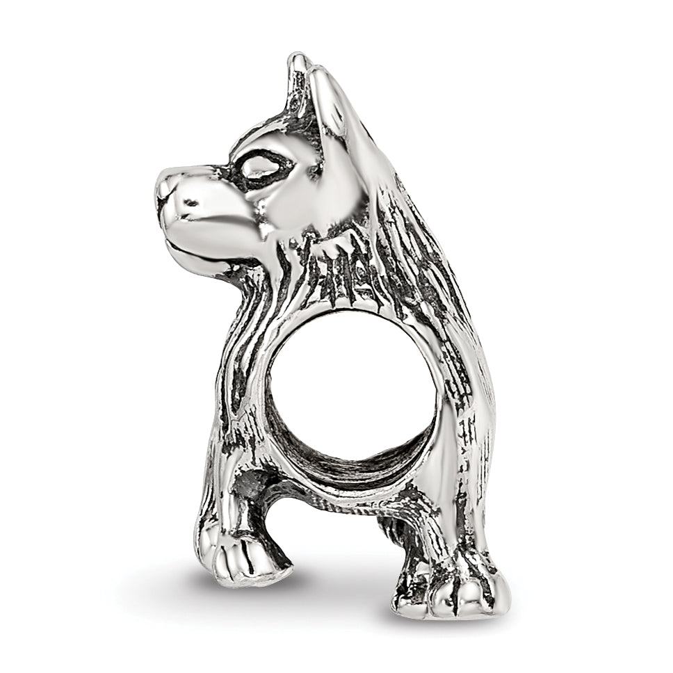 Sterling Silver Reflections German Shepherd Bead Size: 12.73MM X 11.82MM