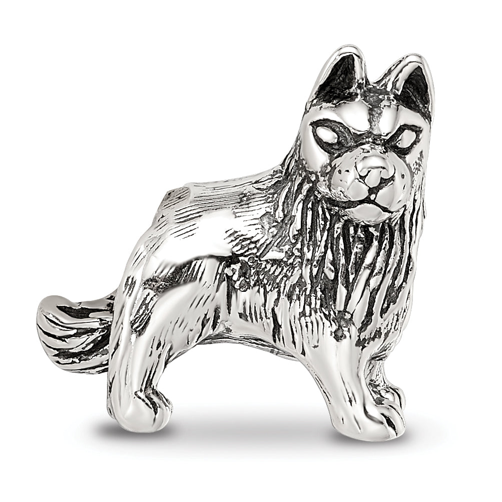 Sterling Silver Reflections German Shepherd Bead Size: 12.73MM X 11.82MM