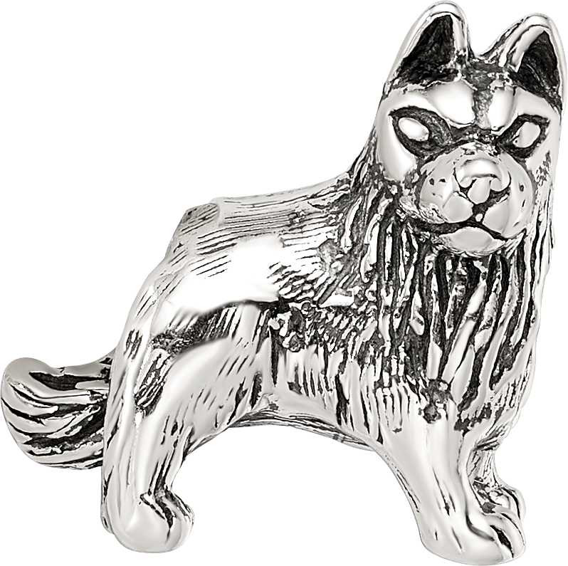 Sterling Silver Reflections German Shepherd Bead Size: 12.73MM X 11.82MM