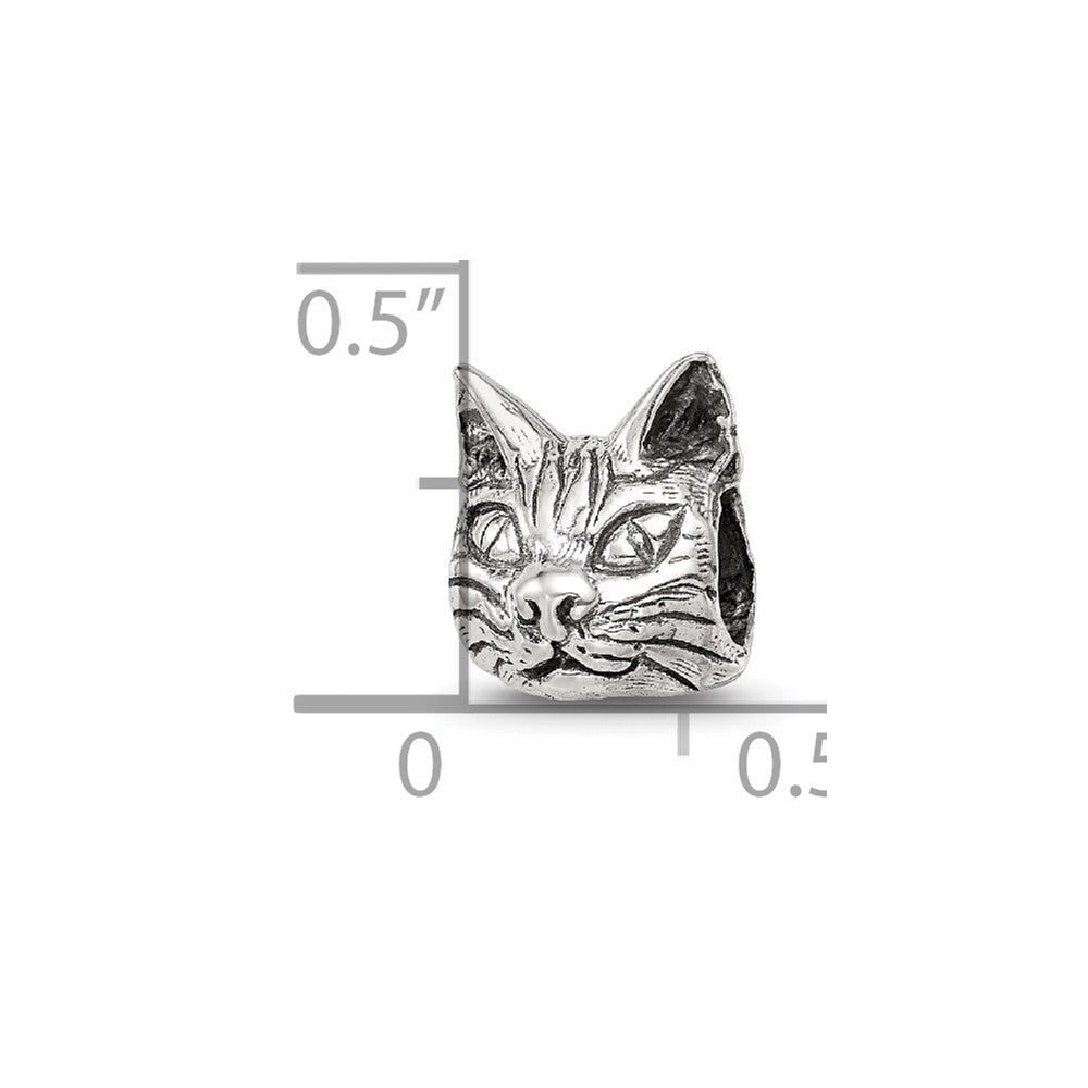 Sterling Silver Reflections Maine Coon Cat Head Bead