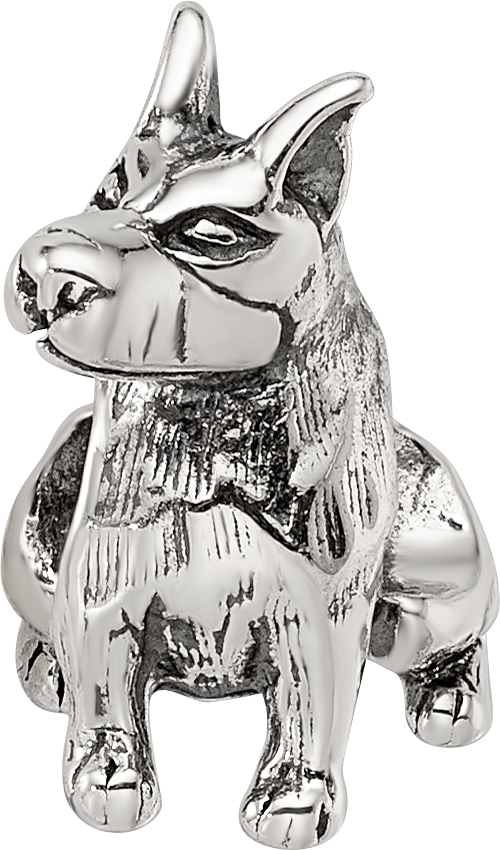 Sterling Silver Reflections Doberman Pinscher Bead Size: 13.64MM X 8.18MM