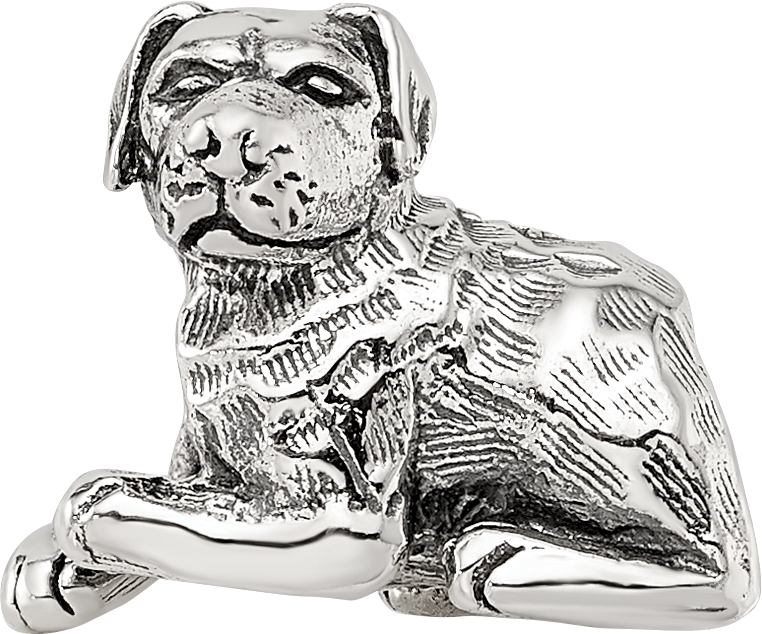 Sterling Silver Reflections Rottweiler Bead Size: 10MM X 11.82MM