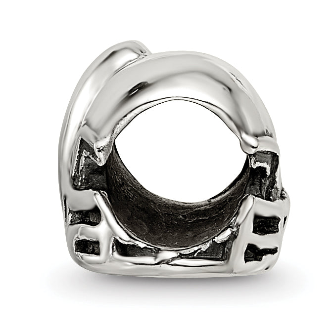 Sterling Silver Reflections Football Helmet Bead Size: 7.27MM X 9.09MM