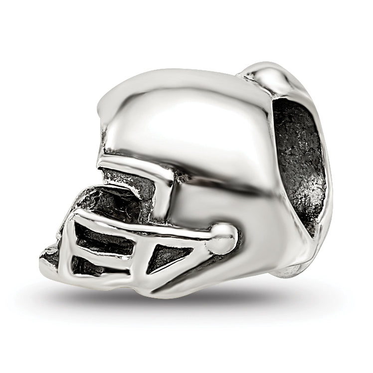 Sterling Silver Reflections Football Helmet Bead Size: 7.27MM X 9.09MM