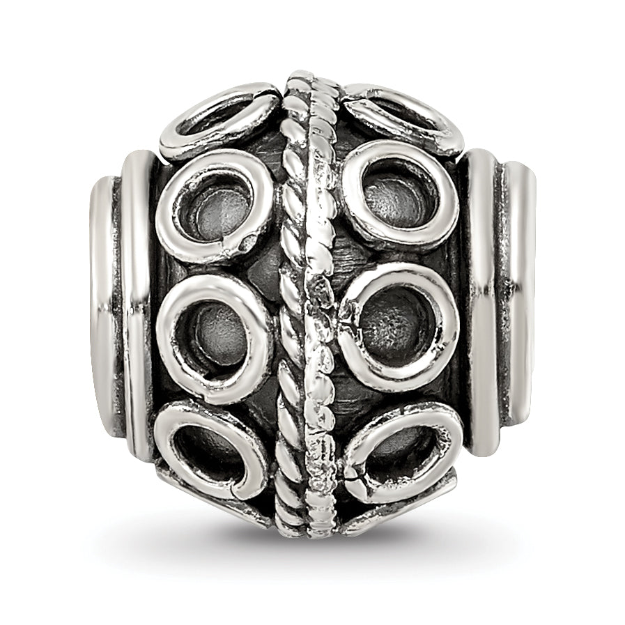 Sterling Silver Reflections Decorative Bali Bead Size: 10.91MM X 10MM