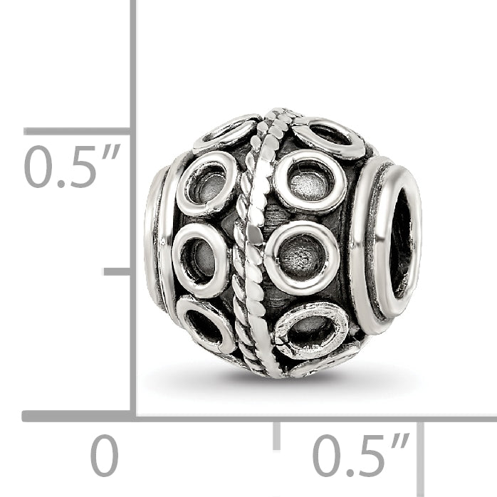 Sterling Silver Reflections Decorative Bali Bead Size: 10.91MM X 10MM