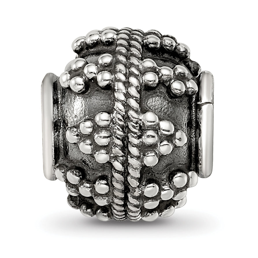 Sterling Silver Reflections Decorative Bali Bead Size: 10.91MM X 10MM