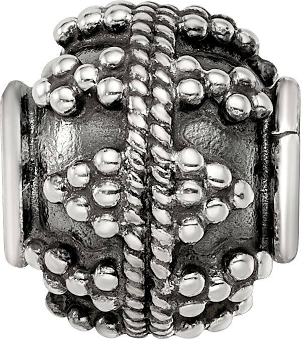 Sterling Silver Reflections Decorative Bali Bead Size: 10.91MM X 10MM
