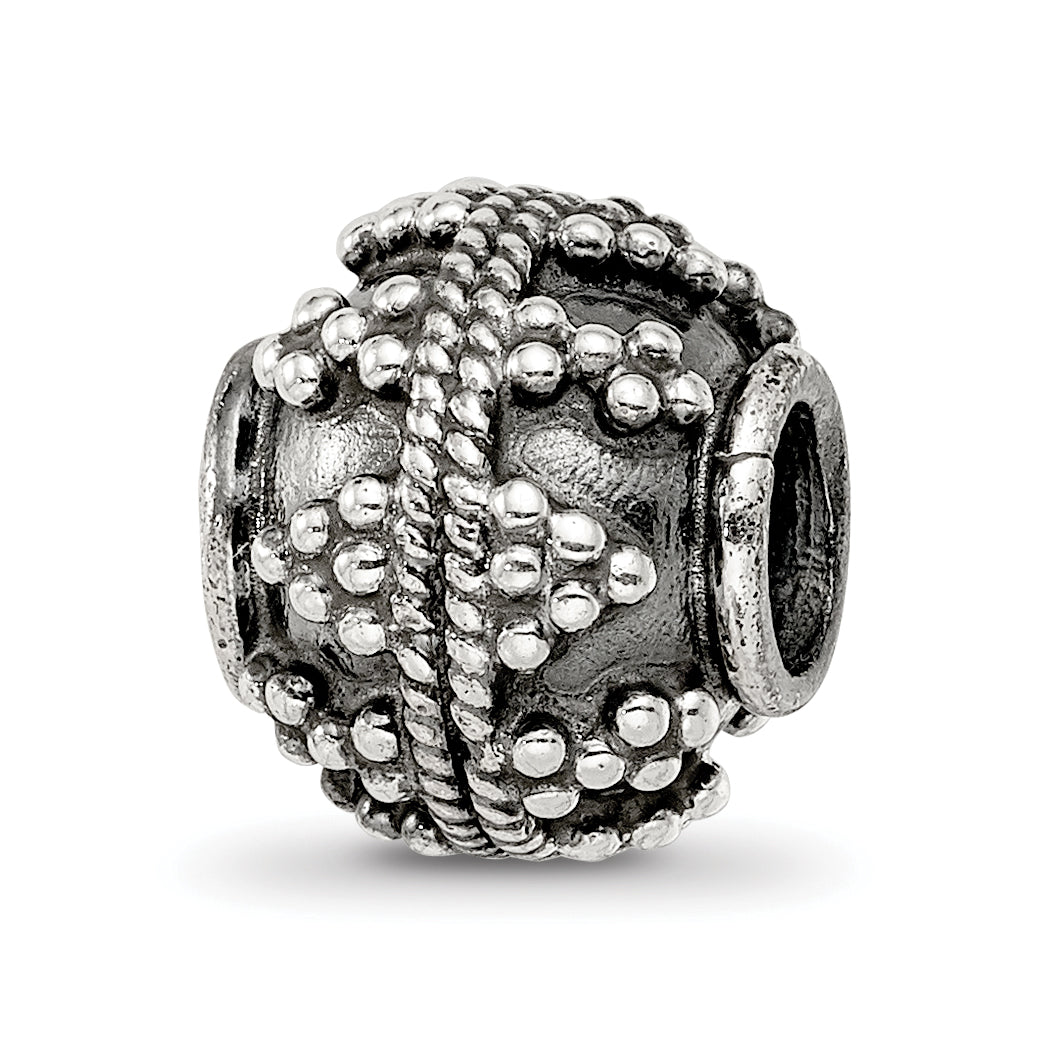 Sterling Silver Reflections Decorative Bali Bead Size: 10.91MM X 10MM