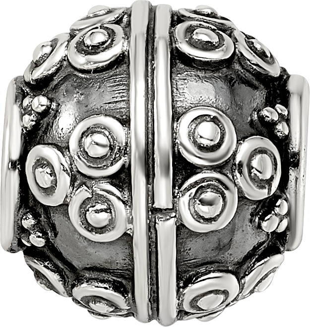 Sterling Silver Reflections Decorative Bali Bead Size: 10.91MM X 10MM