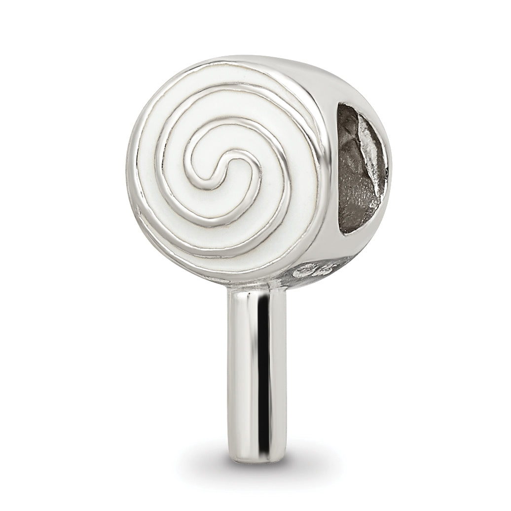 Sterling Silver Reflections Enameled Lollipop Bead Size: 13.64MM X 7.27MM