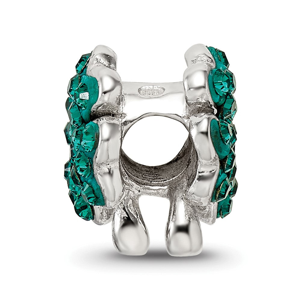 Sterling Silver Reflections Green Preciosa Crystal Clover Bead