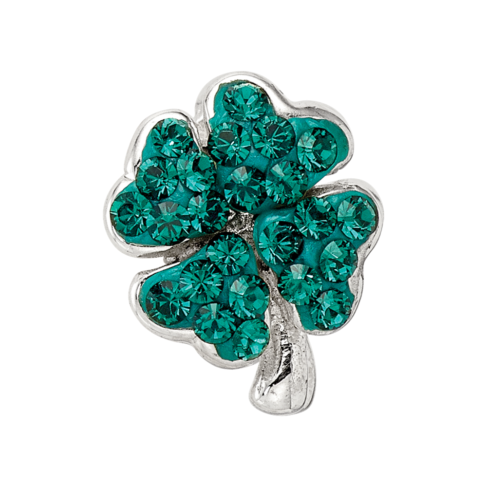 Sterling Silver Reflections Green Preciosa Crystal Clover Bead