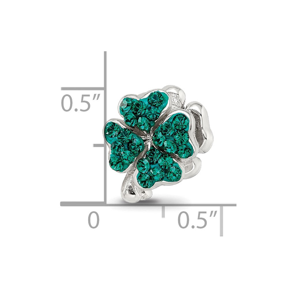Sterling Silver Reflections Green Preciosa Crystal Clover Bead