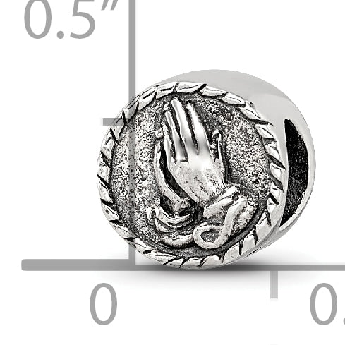 Sterling Silver Reflections Praying Hands Bead Size: 8.18MM X 8.18MM