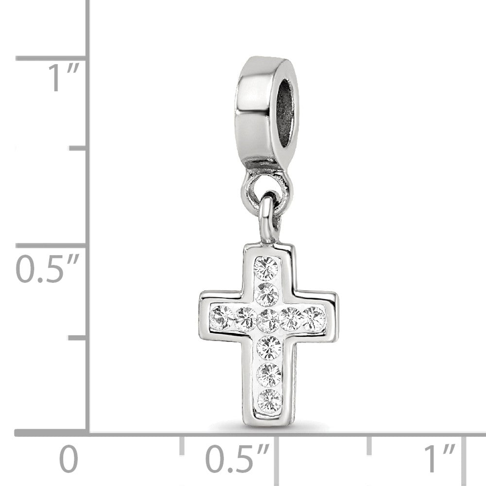 Sterling Silver Reflections Clear Preciosa Crystal Cross Dangle Bead