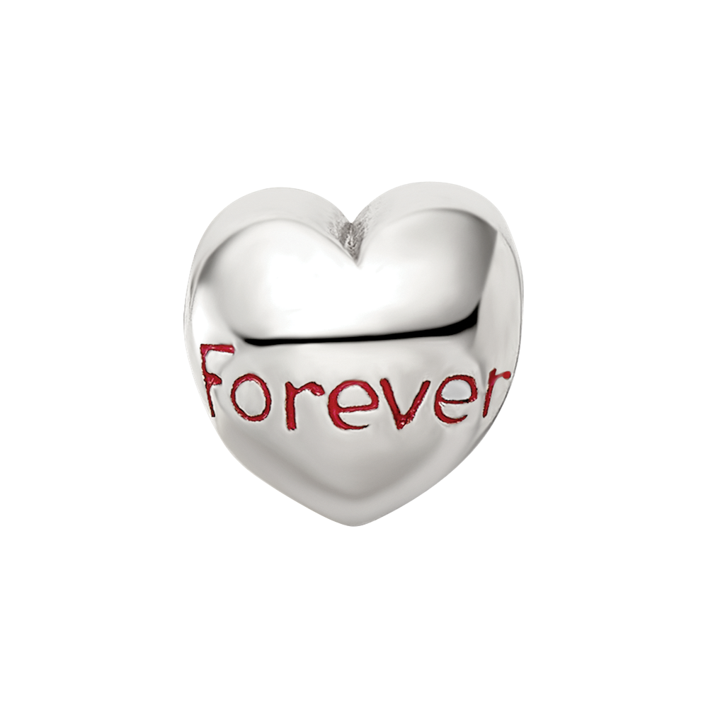 Sterling Silver Reflections Enameled Forever Heart Bead