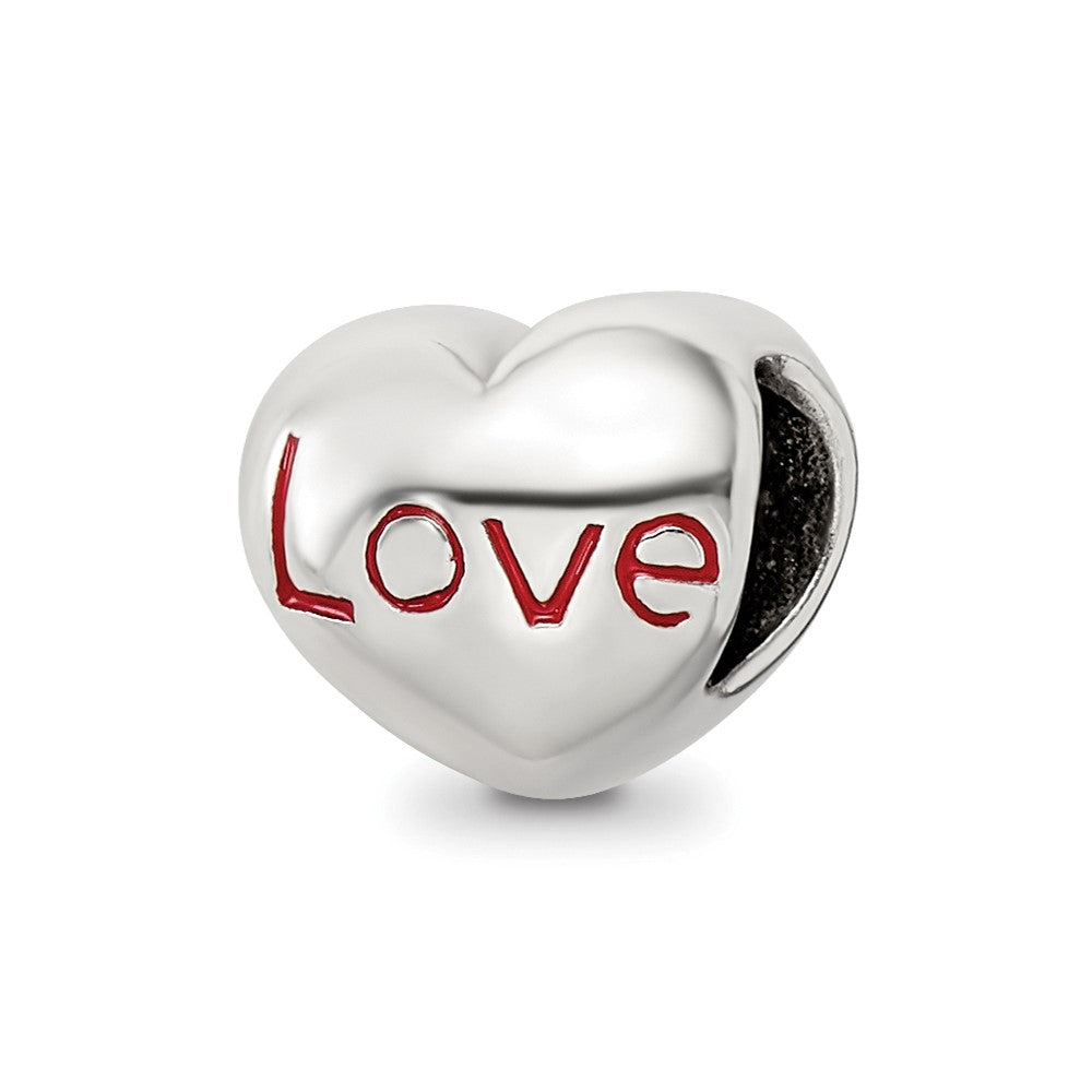 Sterling Silver Reflections Enameled Love Heart Bead