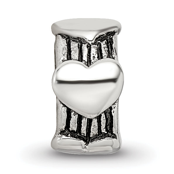 Sterling Silver Reflections Heart Bead Size: 7.27MM X 4.55MM
