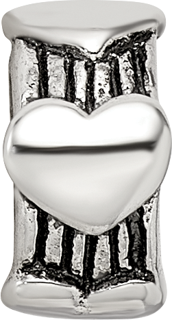 Sterling Silver Reflections Heart Bead Size: 7.27MM X 4.55MM