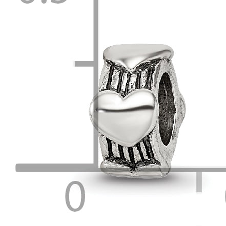 Sterling Silver Reflections Heart Bead Size: 7.27MM X 4.55MM