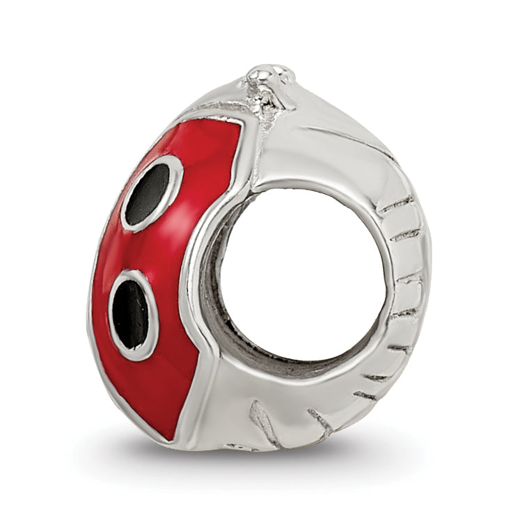 Sterling Silver Reflections Enameled Ladybug w/ Preciosa Crystal Bead Size: 10MM X 10MM